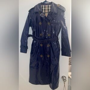 Women Double-Breasted Patent Leather trench coat Size Small